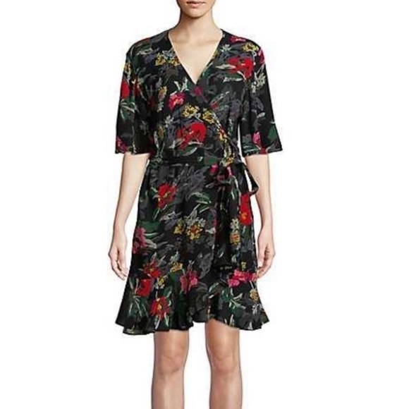Design Lab Lord & Taylor Floral Wrap Dress Size Small - Picture 1 of 7
